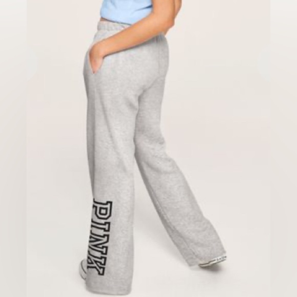PINK Victoria’s Secret EVERYDAY LOUNGE BOYFRIEND PANT Light Grey sz Large